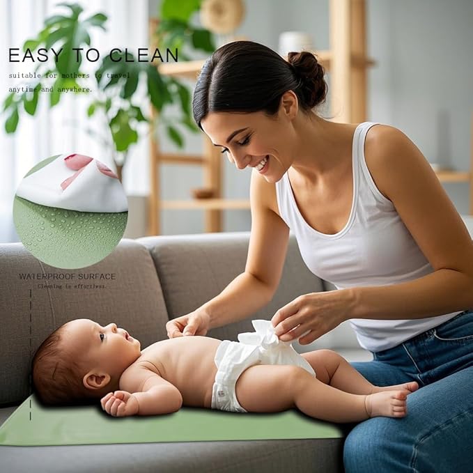 Blue Diaper Changing Mat for Baby, Portable Baby Changing Pad for Travel or Home, Wipeable Mat Fits Perfectly in Diaper Bag (67-10)