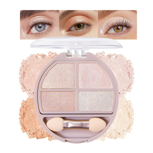 Eyeshadow Makeup Palette with Brush,Nude Gold Natural Neutral Powde Eye Shadow Palette for Older Women,Long Lasting Naturing-Looking,Lightweight,Waterproof,Eye Makeup Kit Travel Size,Vegan