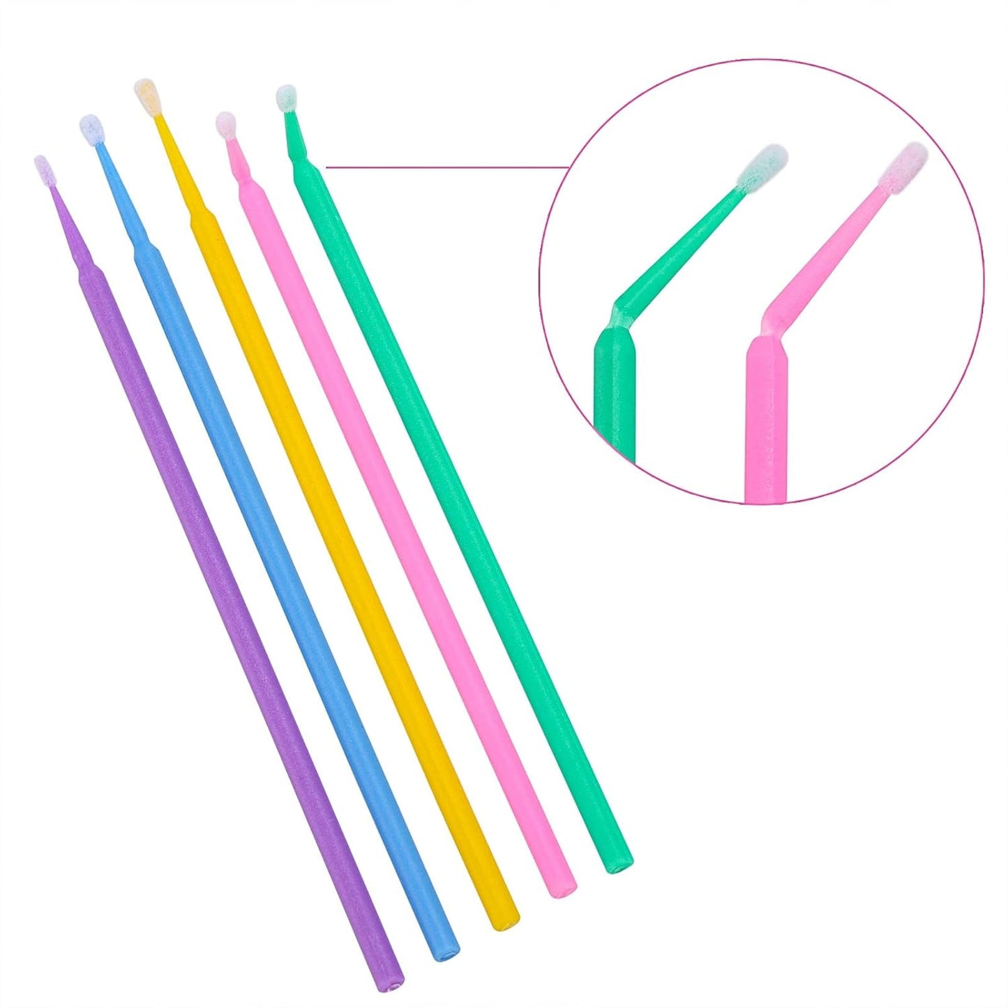 BTYMS 1000 Count Dental Applicators Microbrush Micro Swabs for Eyelash Extensions，Micro Applicators Brushes Disposable Lash Swabs Mascara Brush - 1.5mm/2mm/2.5mm