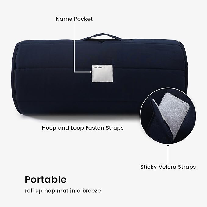 PHF Shark Toddler Nap Mat Set, with Removable Pillow for Toddler Boys, Soft and Lightweight for Daycare, Preschool, Travel, Kindergarten Sleeping Bag, Fits Ages 3-6 Years, Shark