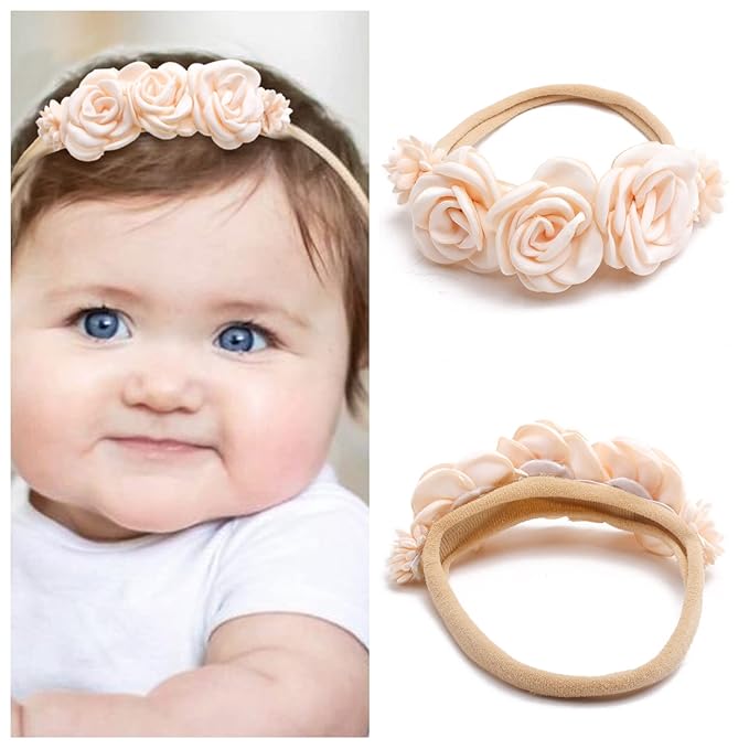 6pcs Baby Headbands Nweborn Flower Hair Bows for Girls-Infant Elastic Hair Band Bows Wraps Baby Headband Hair Accessories Gifts for Toddles