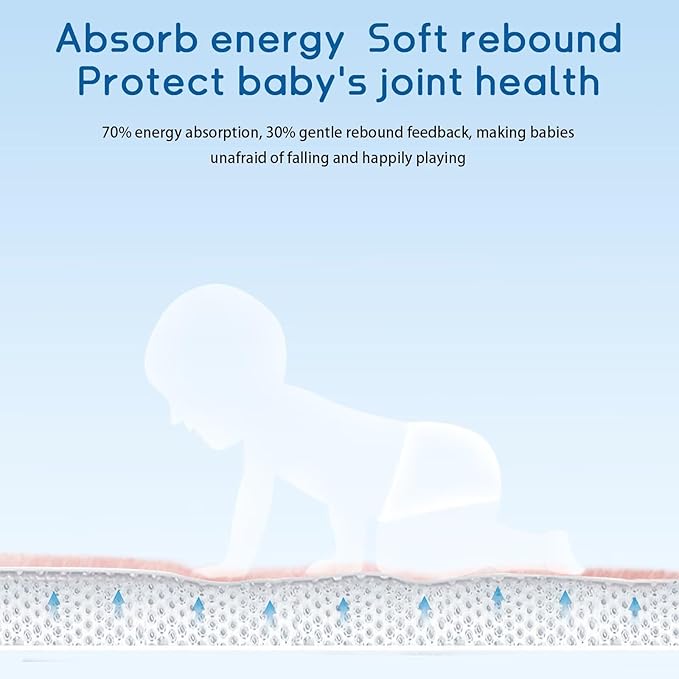 Baby Play Mat for Floor Tummy Time Nursery Rug Muscle Mat Area Playroom Rug Tatami 4'11x3'28" Memory Foam 1.3" Thick Crawling For Babies,Toddlers, Infants, Kids(Light Gray)