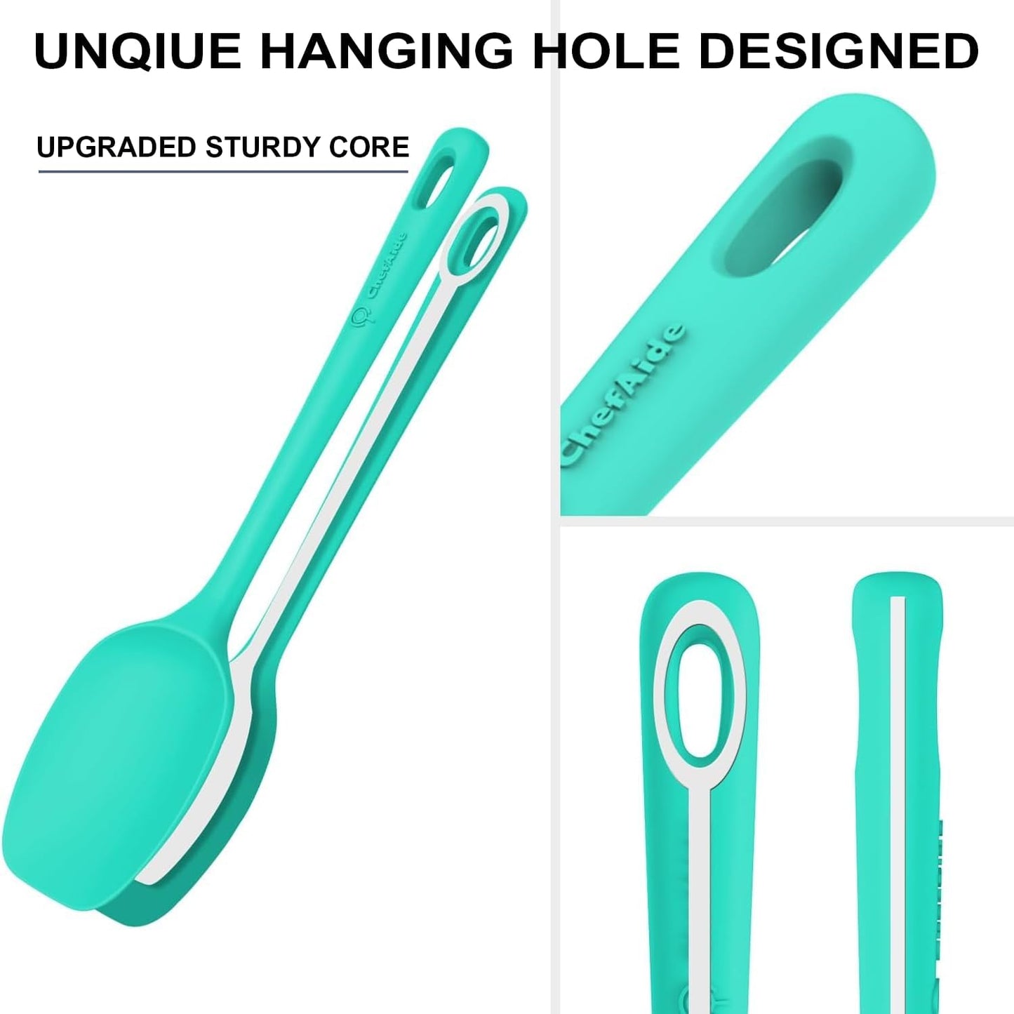 5 Pieces Silicone Spatula Set, Food Grade Rubber Spatula, Upgrade Strong Handle with Ergonomic Grip, Heat Resistant Up to 600°F for Nonstick Cookware, Cooking Colorful Series