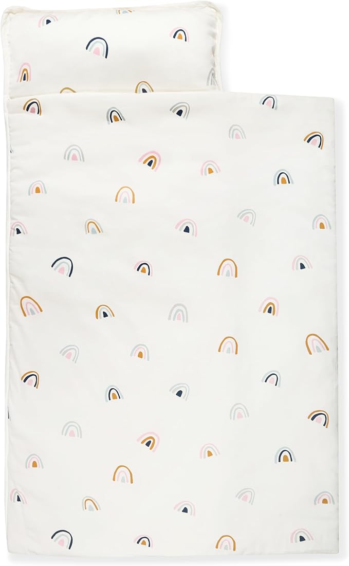 Makemake Organics GOTS Certified Organic Cotton Nap Mat with Detachable Pillow for Kids Soft Sleeping Bag for Toddlers, Boys, Girls - Ideal for Daycare, Preschool, Kindergarten