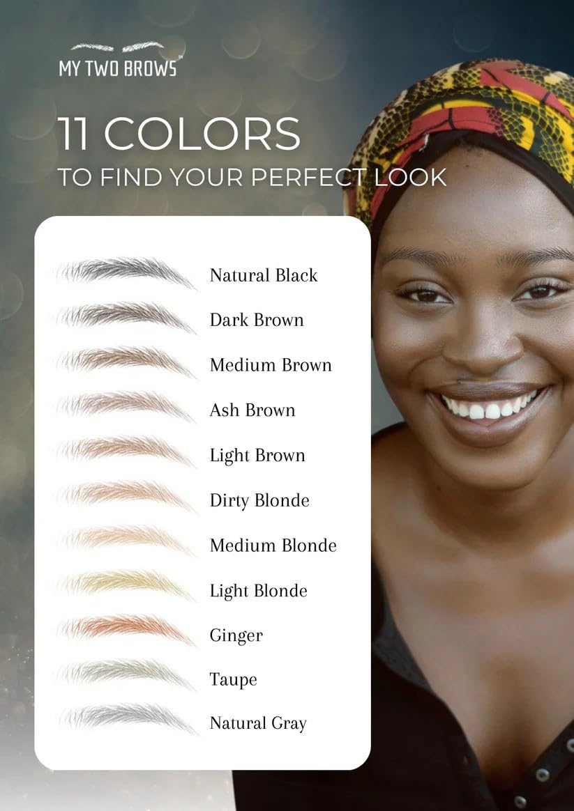 (10 pairs) Natural Gray Temporary Eyebrow Tattoo - Extra Small Size - Waterproof & Smudgeproof - Assertive Arch Style Eyebrow Stickers - Sheet Lasts up to 30 Days - Won't Work on Existing Brows