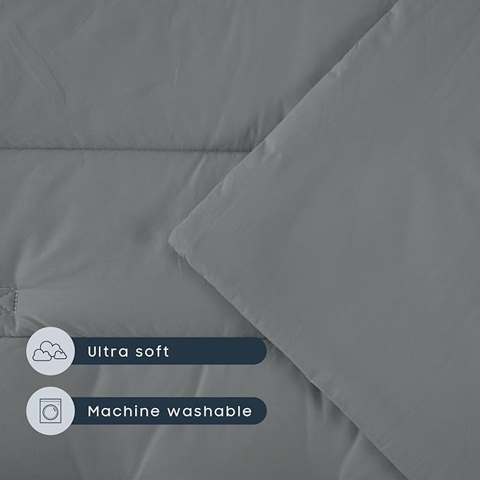 Wake In Cloud - Toddler Nap Mat with Pillow and Blanket, for Kids Boys Girls in Kindergarten Daycare Preschool Pre K, Roll Up Sleeping Bag, Solid Color, Grey, Standard