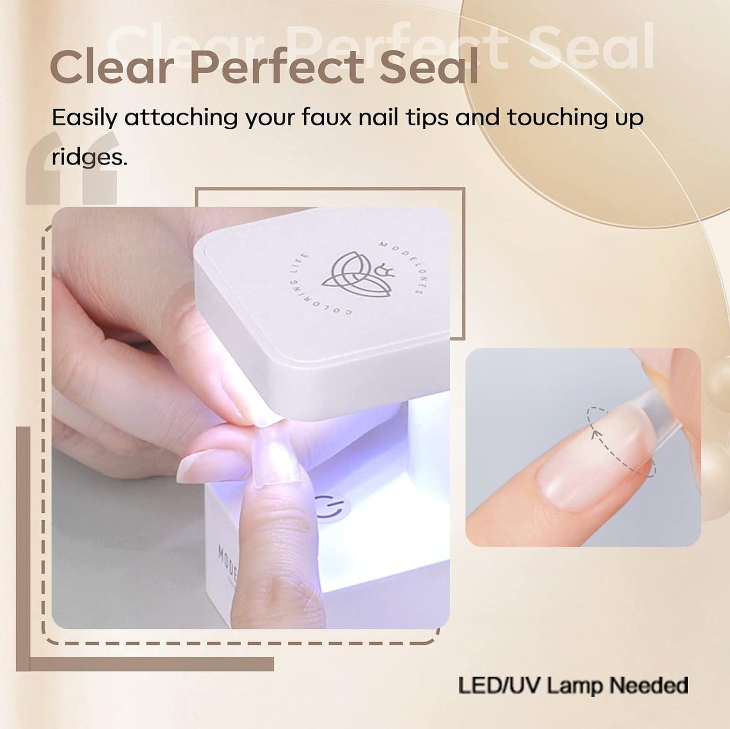 modelones 9 in One Gel Nail Glue Brush On Nail Glue 15 ml for Tips, Rhinestones, Base Coat, Blooming Art Gel Kit for Press on Nails Acrylic Tips U V Lamp Needed 2Pcs