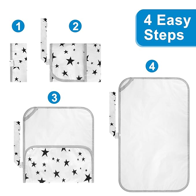 Accmor Portable Diaper Changing Pad, Foldable Waterproof Baby Changing Mat for Diaper Bag, Compact, Lightweight, Baby Changing Mat for Travel