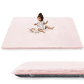 1.5" Super Thick Baby Play Mat for Floor, 79x118 Pro Soft Flannel Foam Mats for Toddler Infant Kids Crawling for Nursery Rug Playroom Living Room Waterproof Easy Care Non-Slip (Baby Pink)