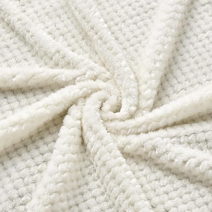 CREVENT 30''X40'' Cute Cozy Fluffy Warm Baby Blanket for Girls Infants Toddlers' Bedding Crib Cot Stroller, Baby Shower Birthday Newborn's Gift Ivory- Butterfly