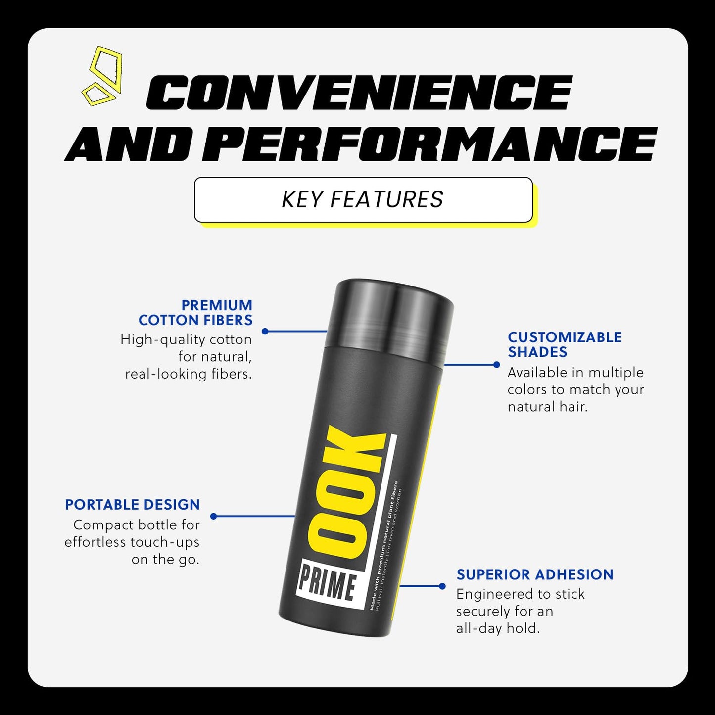 PrimeLook Hair Building Fibers, Luxurious Building Fibers for Thinning Hair, Superior Formula for Men & Women, Instant Volume, Matches Colors (27.5g, Medium Blonde)