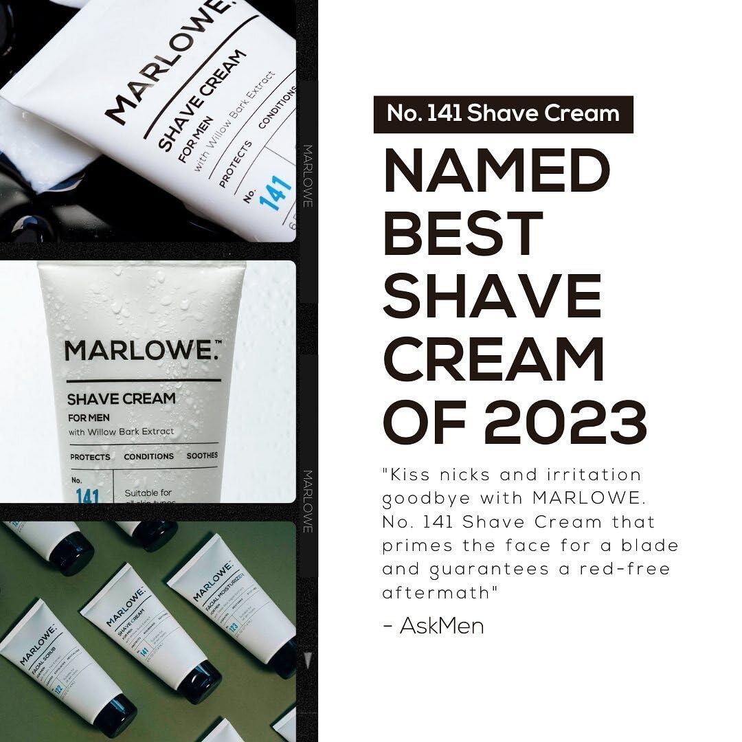 MARLOWE. No. 141 Shave Cream 6 oz, Conditioning Shaving Cream with Shea Butter & Coconut Oil, Smooths & Protects for a Close Shave, Aloe Citron Scent