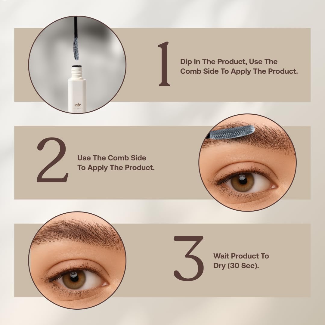 2 in 1 Eyebrow Gel and Serum for Women, Clear Brow Glue Gel with Brush, Long-Lasting, Waterproof, Smudge-Resistant, Perfect Eyebrow Makeup achieves Semi-Permanent Natural Look - All Skin Types