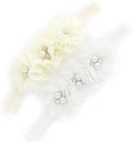 My Lello Flower Headbands Baby - Girls - Toddler Fabric Beaded Stretchy Elastic Pair