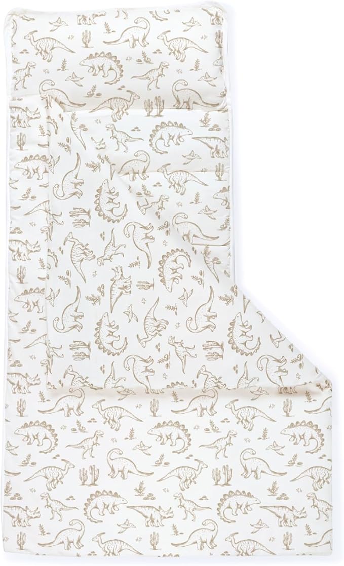 Makemake Organics GOTS Certified Organic Cotton Nap Mat with Detachable Pillow for Kids Soft Sleeping Bag for Toddlers, Boys, Girls - Ideal for Daycare, Preschool, Kindergarten