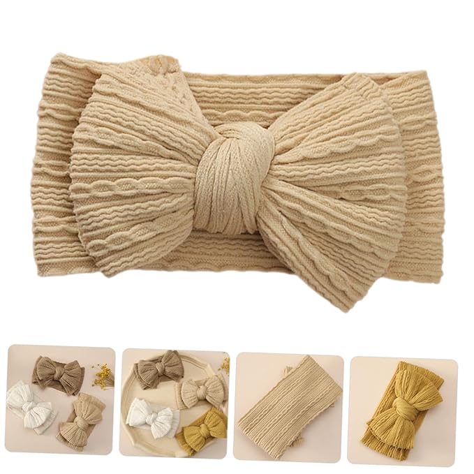 6pcs Bows Hair Bands Soft Stretchy Nylon Headbands for Newborn Accessories Multi-color Photography Props Comfortable Elastic Design