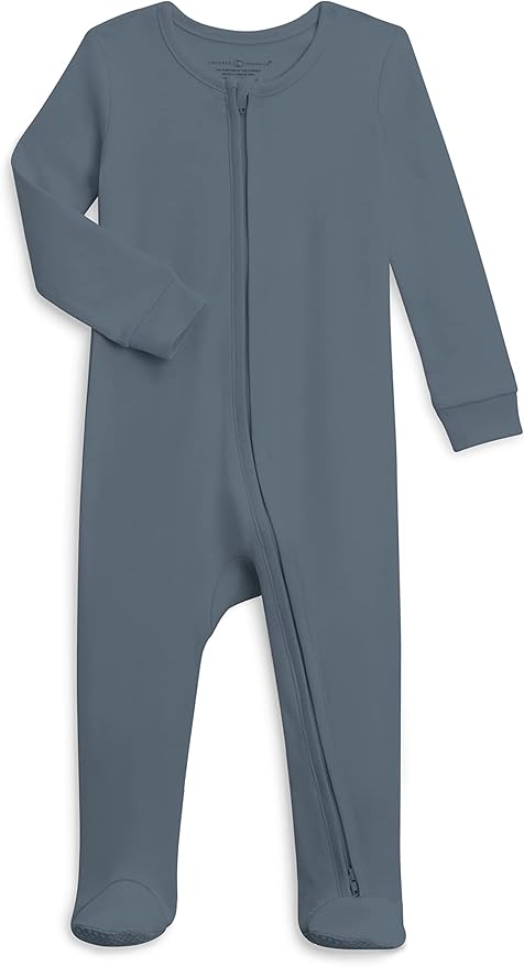 Colored Organics Baby Zip-Up Footed Sleeper with 2-Way Zipper - Newborn Organic Cotton Pajamas