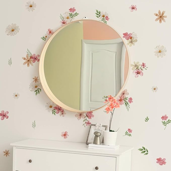 YouRfocus Daisy Watercolor Wall Decals | 68 PCS Boho Flower Stickers for Girls' Rooms, Playrooms, and Nurseries | Dual Layer Print for High Coverage | Removable Peel and Stick Wall Decor | 12 Sheets