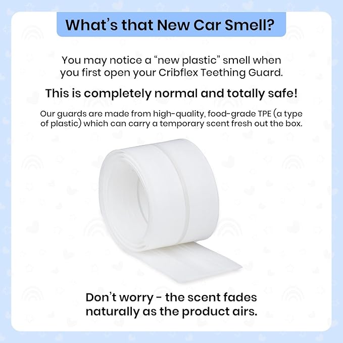 Crib Rail Covers for Teething Furniture Edge Protector for Baby - Plastic Crib Protector from Chewing - CPC Certified, CPSC Tested, LFGB Food Grade - Silicone Like TPE - Patent Pending