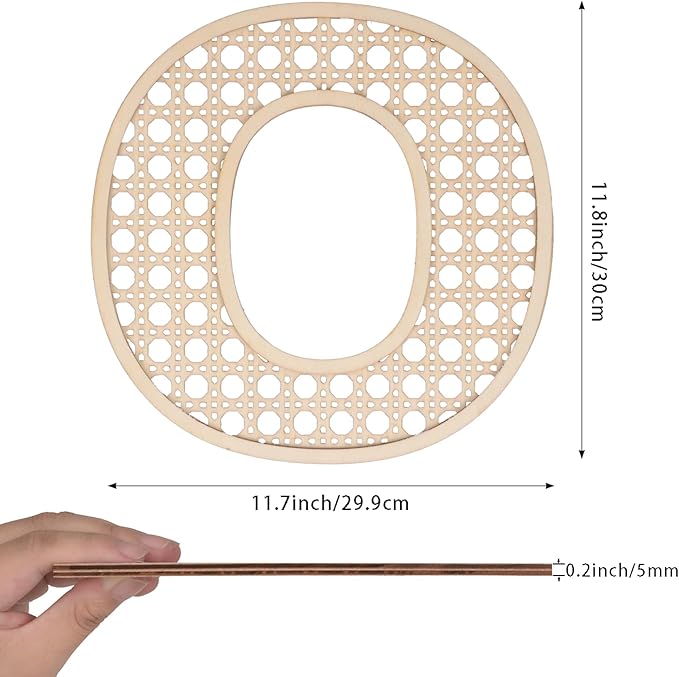 She Love Large Boho Wooden Rattan Letters 12 inch for Nursery Decor Wood Letter O Wall Decors for Baby Girl Boy Bedroom Home Rustic Name Sign Birthday Wedding Decorative letters