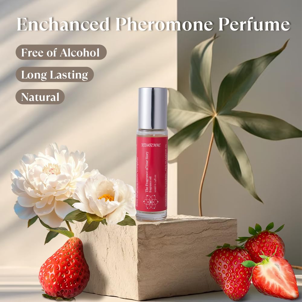 Pheromones Perfumes for Women, Long Lasting Fruity Scent, Roll On Perfume Oil for Women enhanced scents Designed to Attract Men (Fruity)