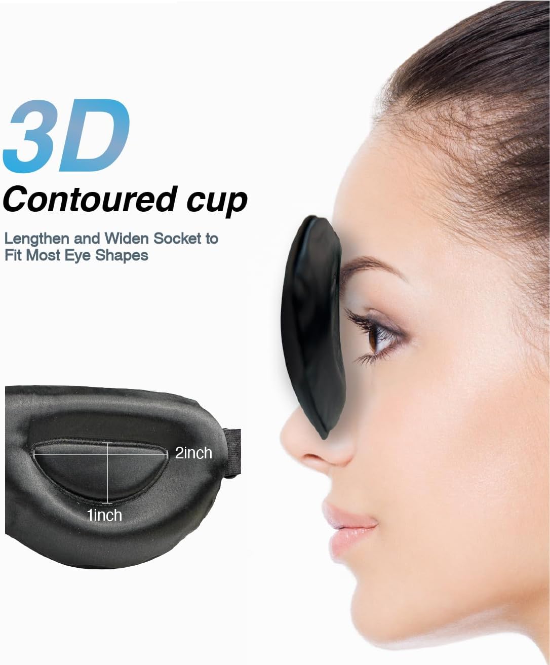 PROMEED Adjustable Pure Mulberry Silk Sleep Mask 23 Momme, 3D Contoured No-Pressure Cup Eye Mask for Sleeping, Super Soft Breathable Blindfold, Perfect Blocks Light for Sleeping (Pink)