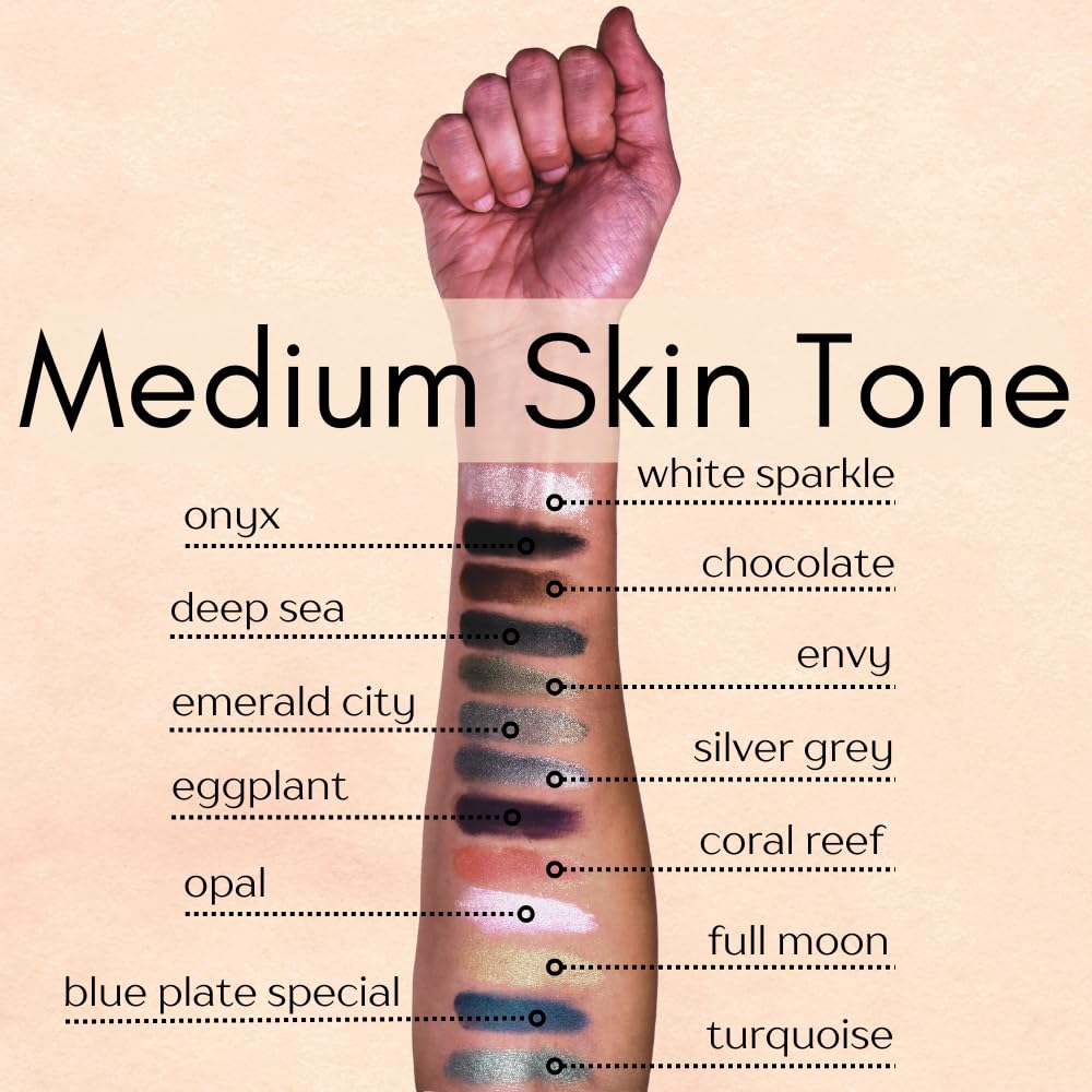 Beautiful Onyx Black Glitter Smokey Eye Single Loose Eyeshadow; Vegan, Talc & Paraben Free