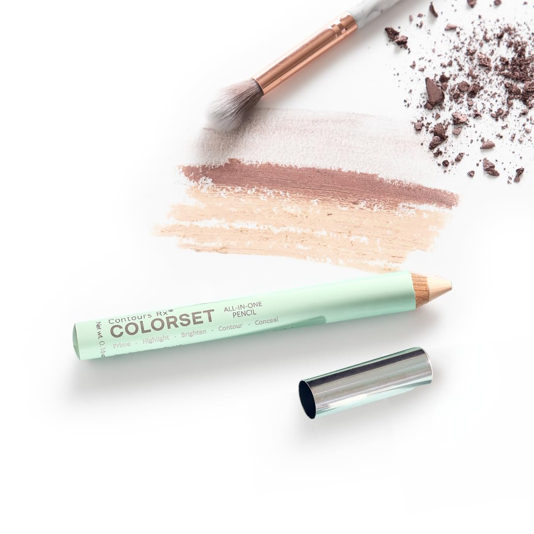 Contours Rx COLORSET All-in-One Primer Pencil – Brightens, Highlights & Conceals | Smooth Canvas for Eye Shadow & Uneven Skin Tone | Hydrating, Vegan & Gluten-Free