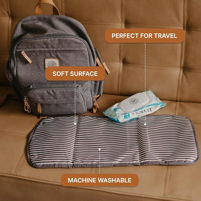 Parker Baby Portable Changing Pad for Diapers | Large & Travel-Friendly Baby Diapers Changing Pad | Leak Free & Washable | Foldable Diaper Mat for Nursery | Padded for Extra Comfort | For All Surfaces