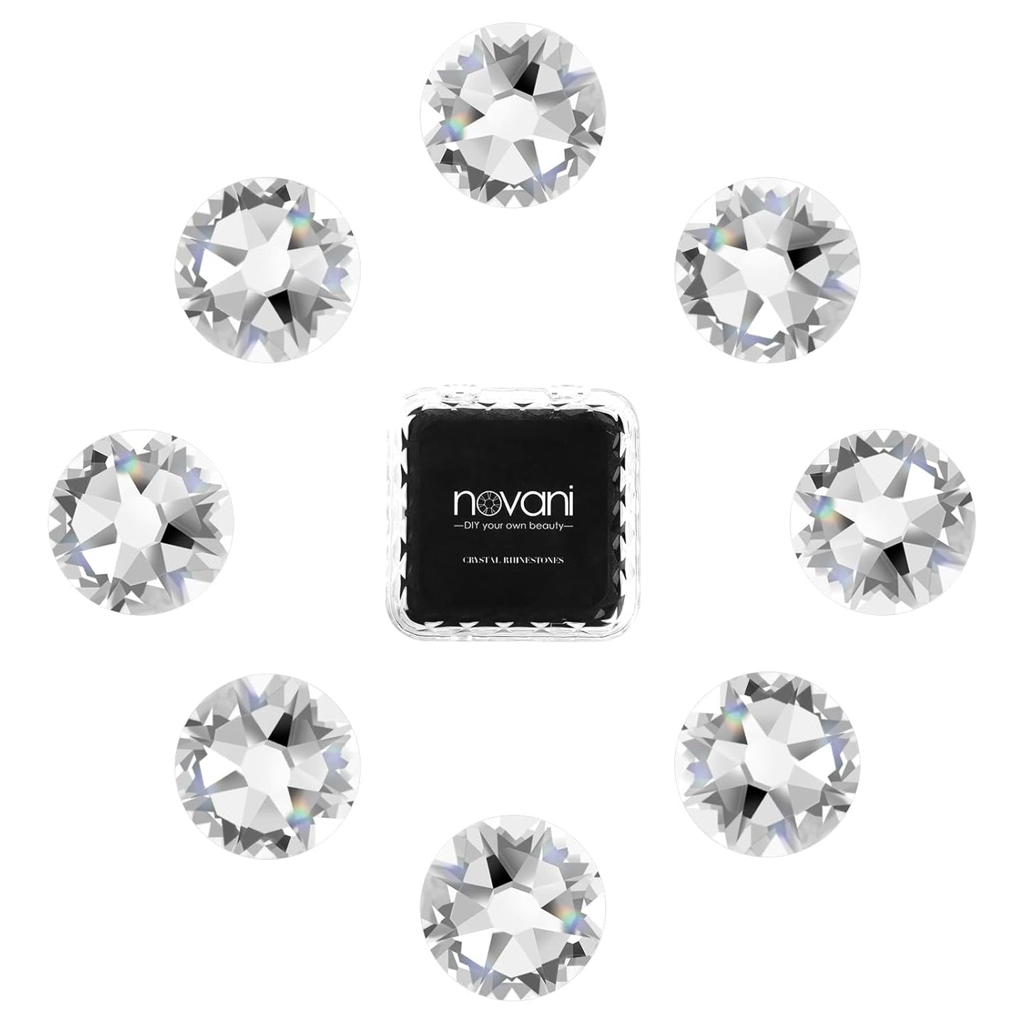 Novani 500pcs Clear Rhinestones Flat Back Round Rhinestone Style 2088 Sparkly Crystal Gemstones for Nail Art and Crafting,SS20(4.6-4.8mm