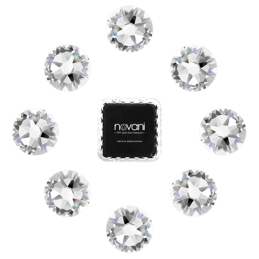 Novani 576pcs Clear Rhinestones Flat Back Round Rhinestone Style 2088 Sparkly Crystal Gemstones for Nail Art and Crafting,SS10(2.7-2.9mm