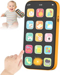 Bilingual Baby Phone with Sounds and Light, English/Spanish, Fun Early Learning Kids Smart Phone Toy for 6-12 Months, Gift for 1 Year Old Boys Girls Toddler Infant, Orange