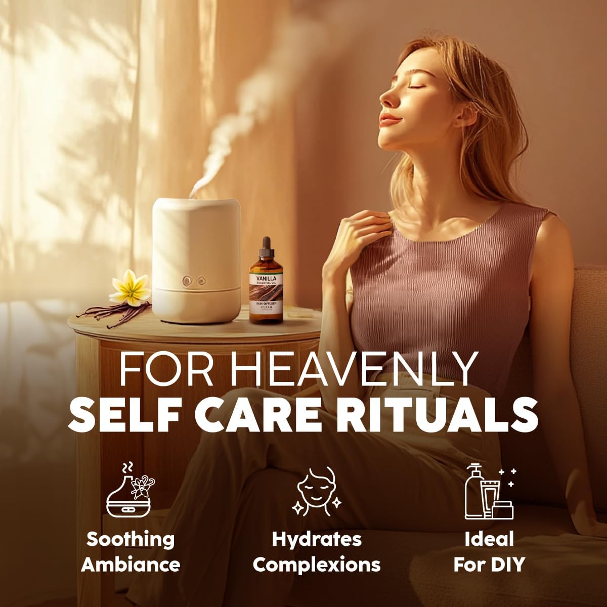 Kukka Vanilla Essential Oil for Diffuser & Skin - 4 Fl Oz - Vanilla Oleoresin Essential Oil - Long Lasting Perfume, DIY Soap Making Scents