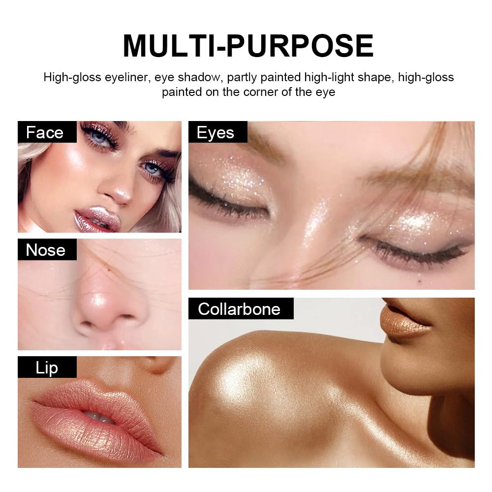 Caramel Eyeshadow Stick Makeup, Cream Shimmer Eye Shadow Pencil, Hypoallergenic Waterproof Long Lasting Crayon, Smooth Glitter Primer Palette Eyeliner Make up