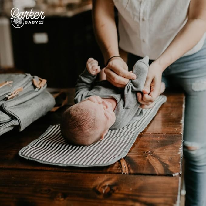 Parker Baby Portable Changing Pad for Diapers | Large & Travel-Friendly Baby Diapers Changing Pad | Leak Free & Washable | Foldable Diaper Mat for Nursery | Padded for Extra Comfort | For All Surfaces