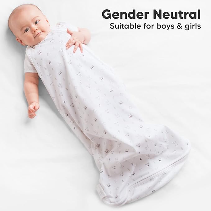1-Pack Organic Baby Sleep Sacks, 100% Cotton - Soft & Breathable 0.5TOG Baby Wearable Blanket, Toddler Sleeping Sack 6-18 Months, Easy to Wear Transitional Swaddles for Newborns, Infants(M, KeaStory)