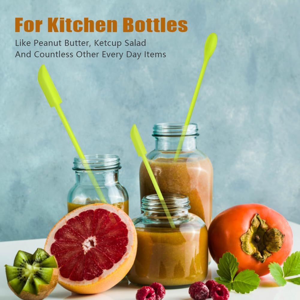 Silicone Spatula Set (6Pcs) - Mini Scraper Tool for Beauty & Food （Reach Every Last Drop - Multi-Size Spatulas for Makeup Jars, Lotion Bottles & Kitchen Containers）