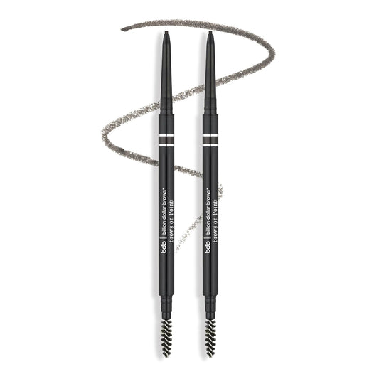 bdb Brows on Point Micro Brow Pencil - Precision Tip & Spoolie, Waterproof, Define Shape & Fill Brows, Black Raven, 2-Pack