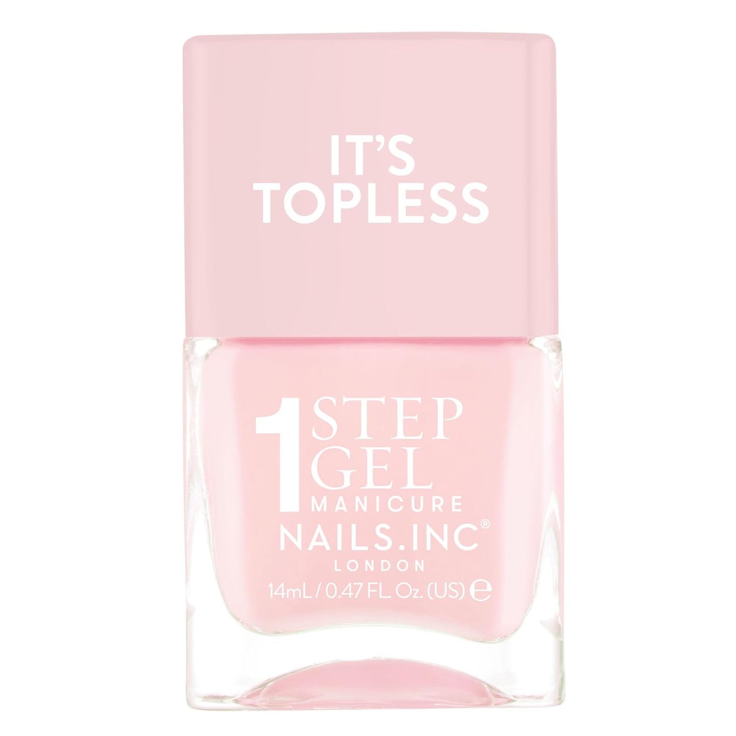 Nails Inc It's Topless Gel-Like Nail Polish, 4-in-1 Base Coat, Treatment, Color, Top Coat, Long Lasting, Strong, Chip Free Nails, Glossy Salon Quality Manicure, Air Dry Nail Polish, Dakota, 0.47 Fl Oz