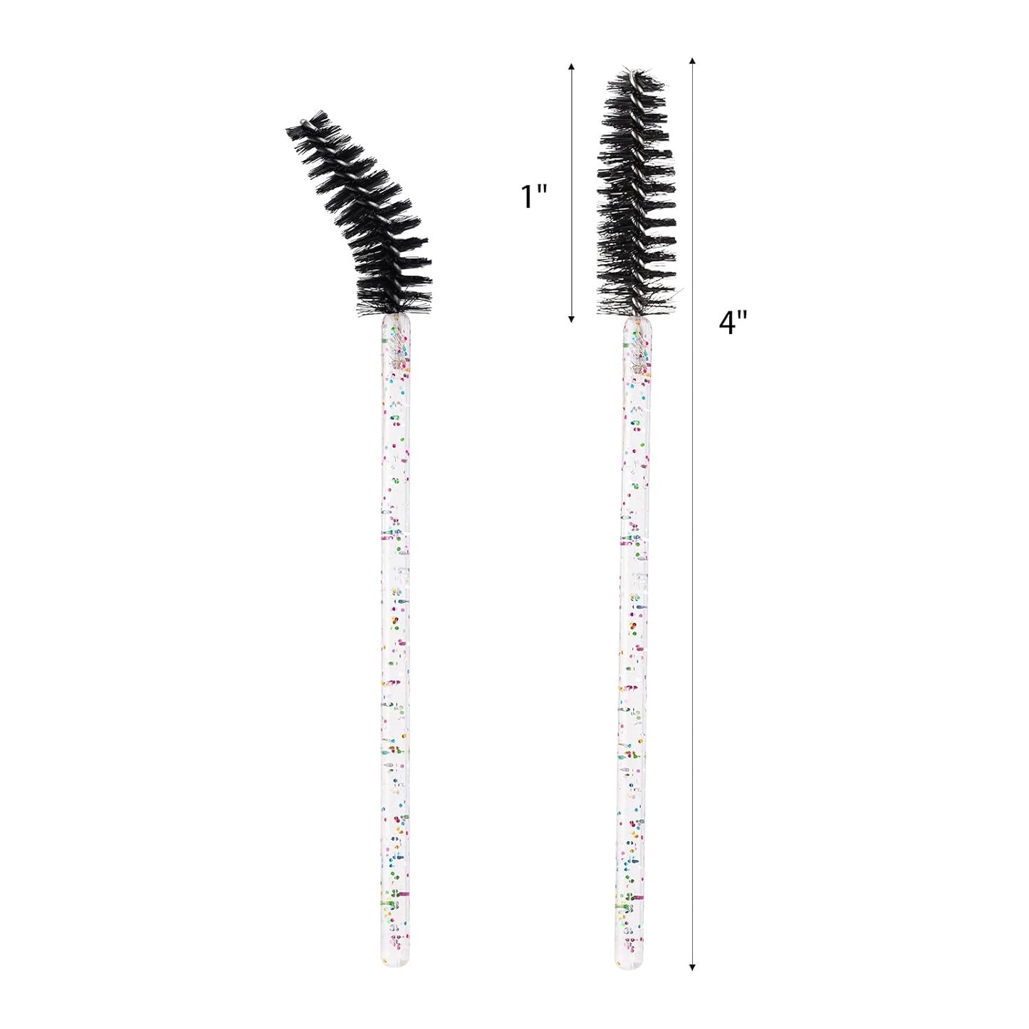 BTYMS 100 Pieces Eyelash Mascara Brushes Disposable Lash Wands Makeup Applicators Eyebrow Spoolies Brush for Eyelash Extensions - Black