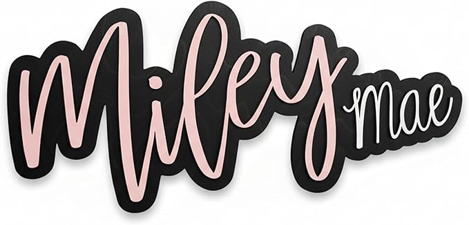 Hickory Hollow Designs Name Sign for Nursery, Woodland Nursery Decor, Custom Plaque, Nursery Decor, Baby Name Signs for Nursery, (Miley Mae)