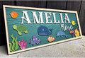 Custom Baby Name Sign, Ocean Nursery Wall Decor, Personalized Wooden Name Plaque for Sea, Themed Room, Unique Gift for Baby Boys or Girls