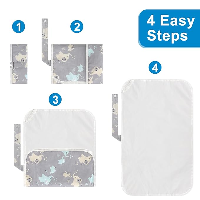 Accmor Portable Diaper Changing Pad, Foldable Waterproof Baby Changing Mat for Diaper Bag, Compact, Lightweight, Baby Changing Mat for Travel