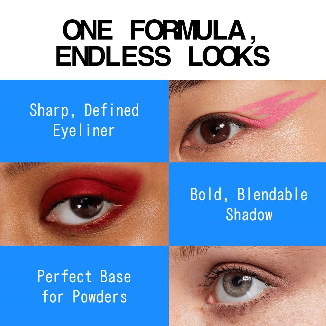 about-face Matte Fluid Eye Paint Blue Monday – High-Pigment Liquid Eyeshadow, Long-Lasting, No-Budge Matte Finish, Vegan & Cruelty-Free (Bright Blue)