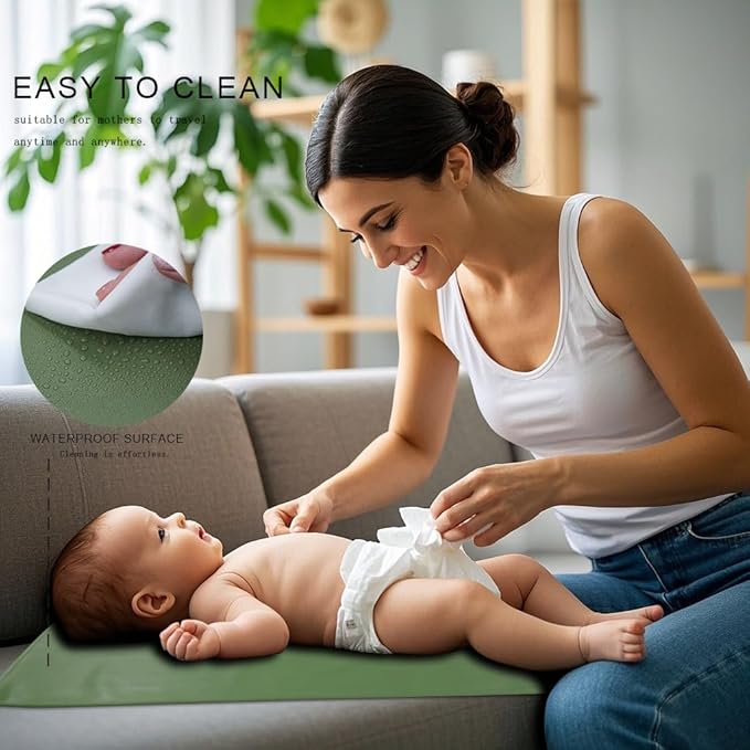 Brown Portable Diaper Changing Pad, Baby Changing Mat for Baby Travel or Home, Foldable Mat Fits Perfectly in Diaper Bag (67-04)
