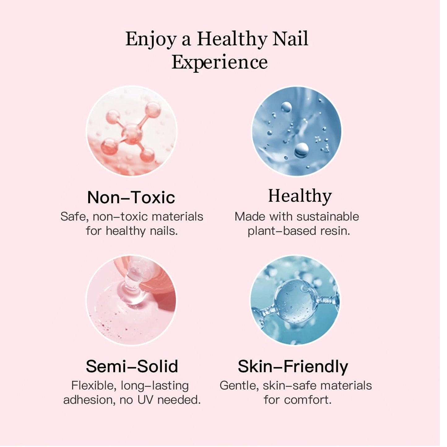 CurvLife Nail Tips Semi Solid Nail Glue 2g (5pcs) - Super Strong, Soft Glue Gel Quick Drying Adhesive for Press On Nails, No UV Light Needed