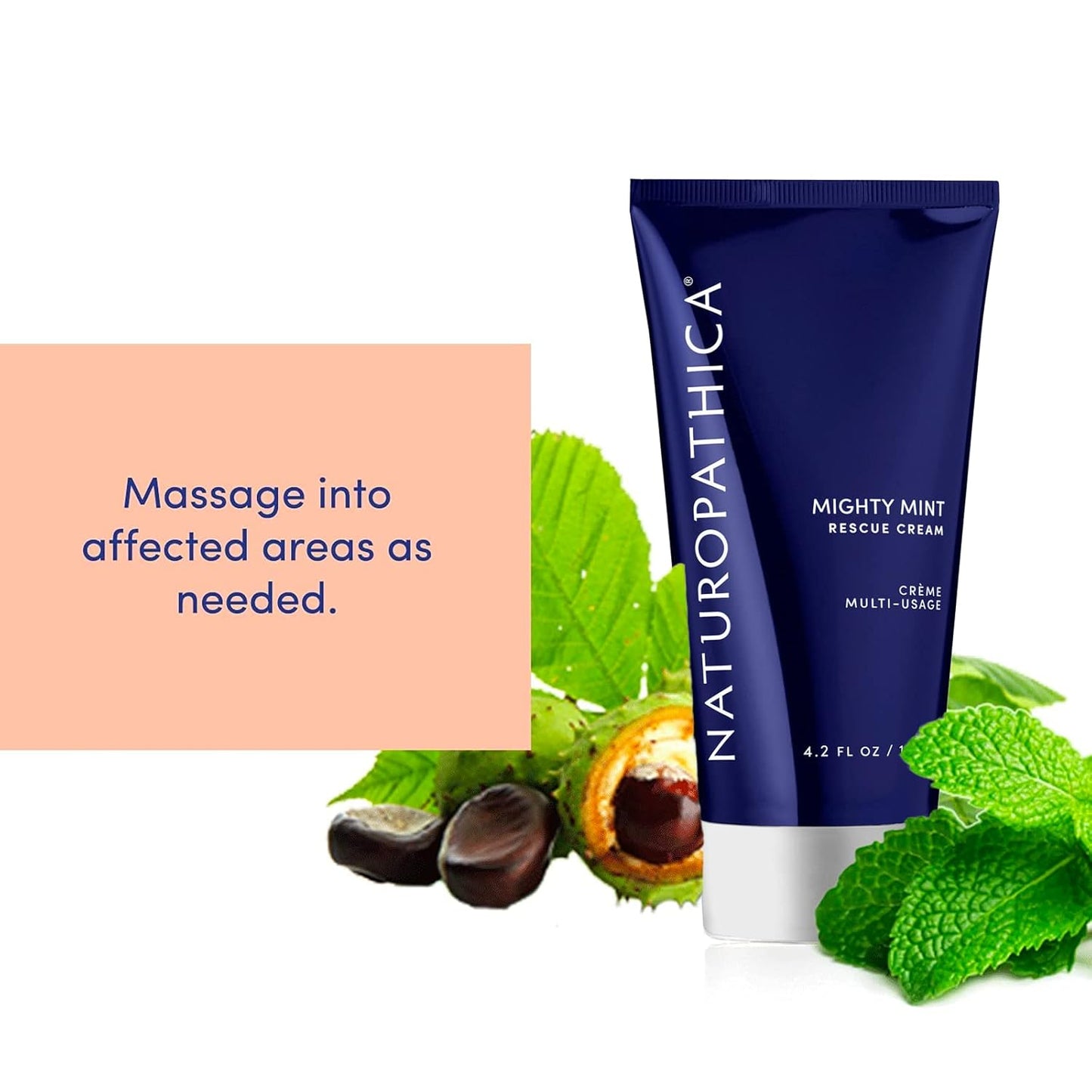 Naturopathica Mighty Mint Rescue Cream, Moisturizing Body Lotion with Peppermint & Menthol to Cool & Revive Skin, Soothing Relief for Sore Muscles, 4.2 fl oz