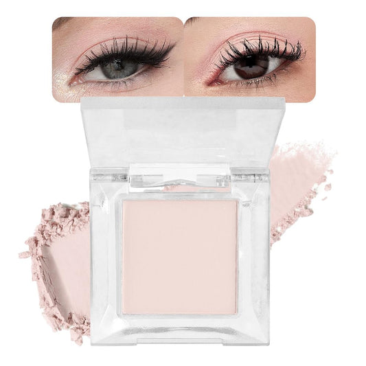 Eyeshadow Single Matte, High-Pigment Monochrome Eye Shadow Pressed Powder, Everyday Velvety Silky Eye Makeup Looks, Professional Long-Lasting Waterproof Single Eyeshadow Palette, Light Nude 01