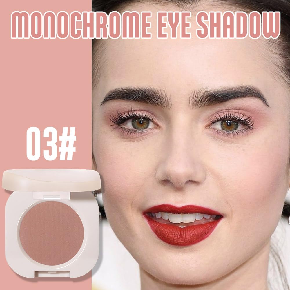 Pressed Single Matte Tan Eyeshadow Palette Makeup, Brown Eyeshadow For Women, Neutral Matte Pressed Powder Single Vegan Eyeshadow; Talc, Paraben & Cruelty Free, (03)