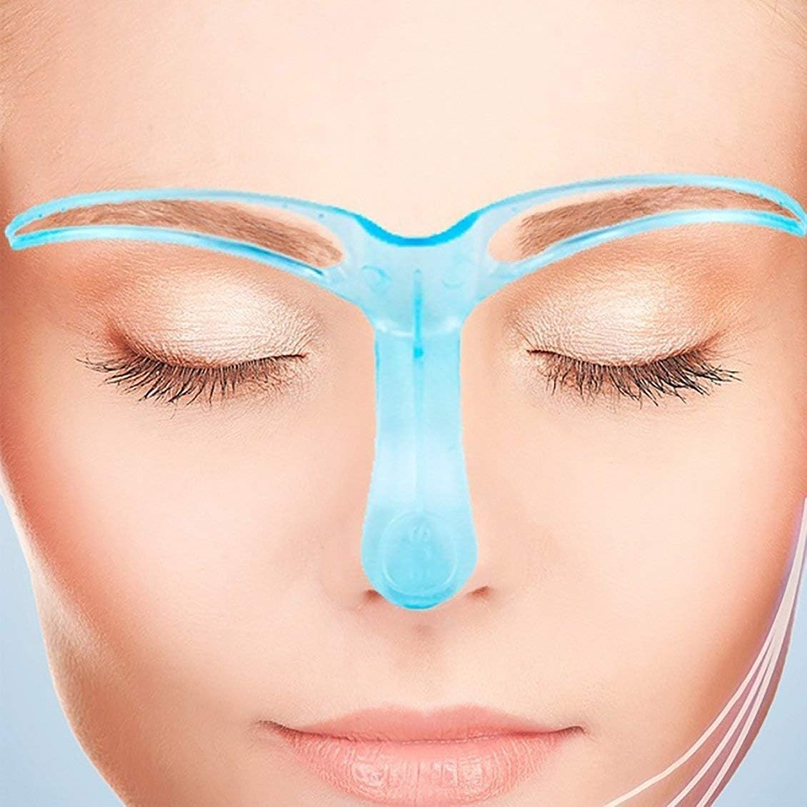 Blue Portable Eyebrow Shaping Stencils Eye Brow Guide Template Kit Makeup DIY Tool Eyebrow Color